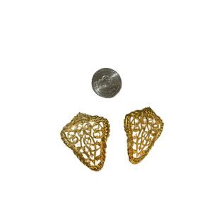 Bold Vintage Gold-Tone Filigree Clip-On Earrings